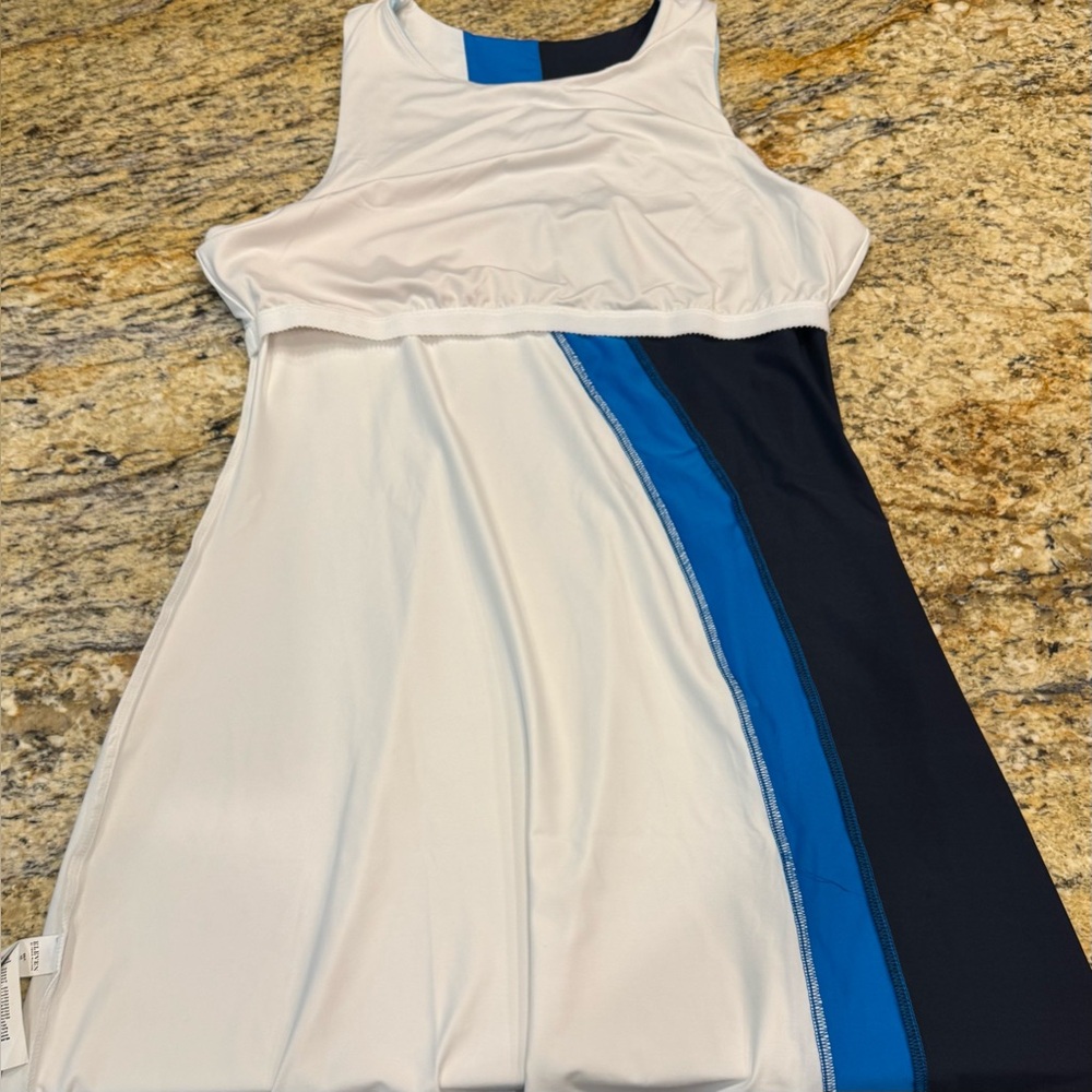 EleVen by Venus Williams Tri-Tone Mini Dress - Light Blue, Navy, and White - Picture 4 of 10